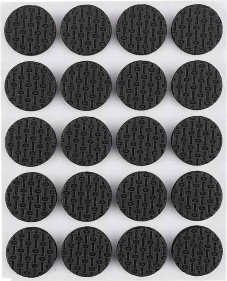 ABC-Led Zelfklevende schuimrubberen pads rond – Zwart – 20 mm – 20 stuks