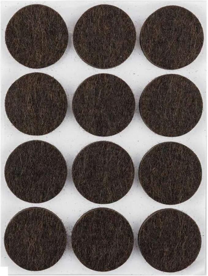 ABC-Led Zelfklevende viltjes rond – Donkerbruin – 28 mm – 12 stuks