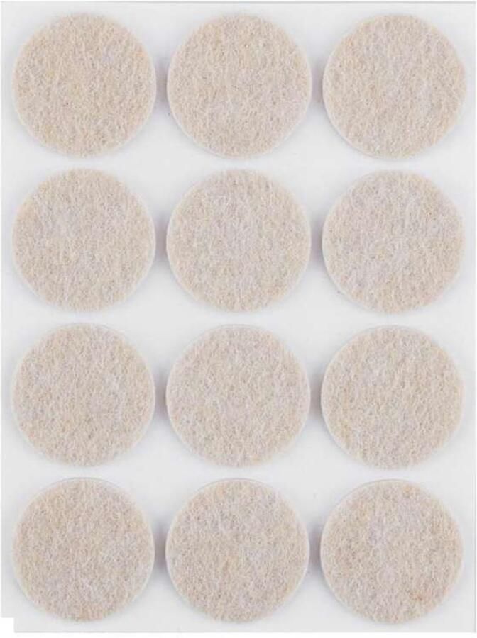 ABC-Led Zelfklevende viltjes rond – Lichtbruin – 28 mm – 12 stuks