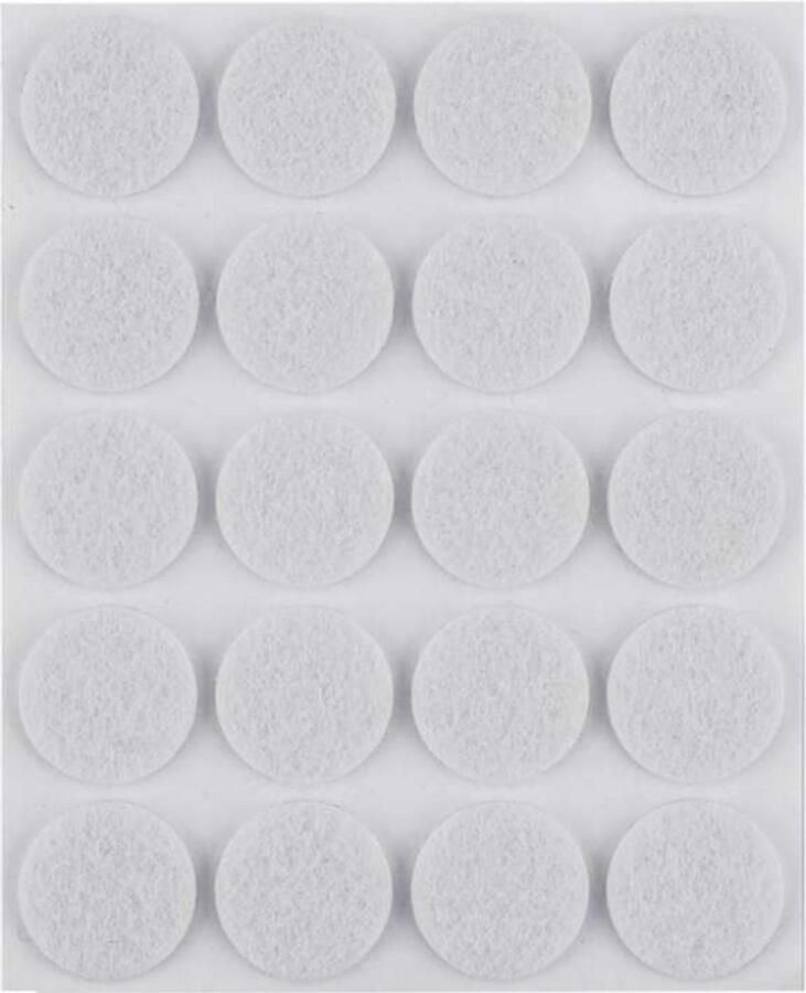 ABC-Led Zelfklevende viltjes rond – Wit – 20 mm – 20 stuks