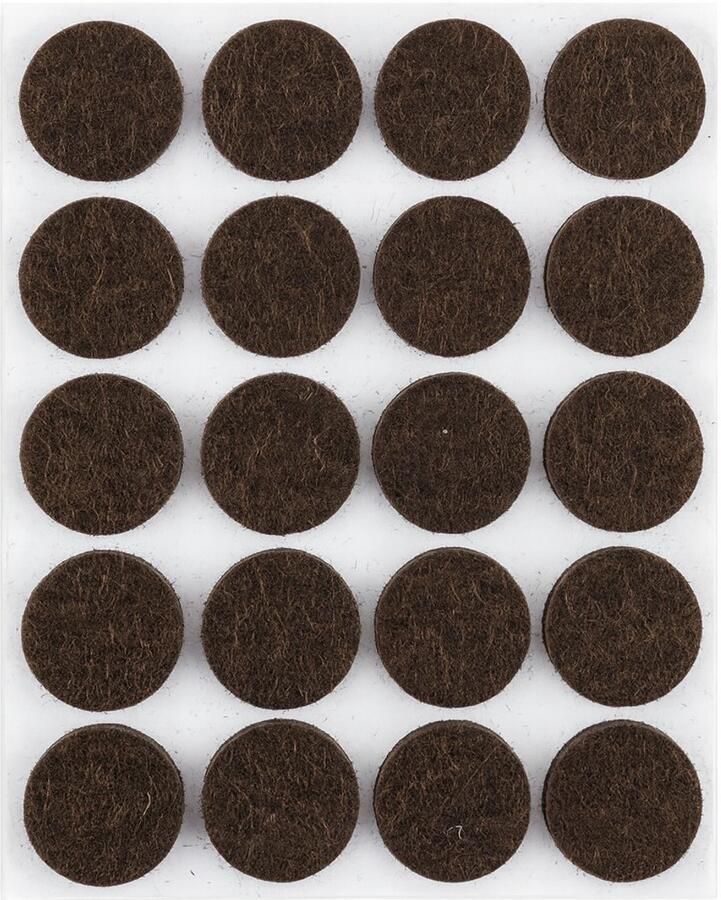 ABC-Led Zelfklevende viltjes rond – Zwart – 20 mm – 20 stuks