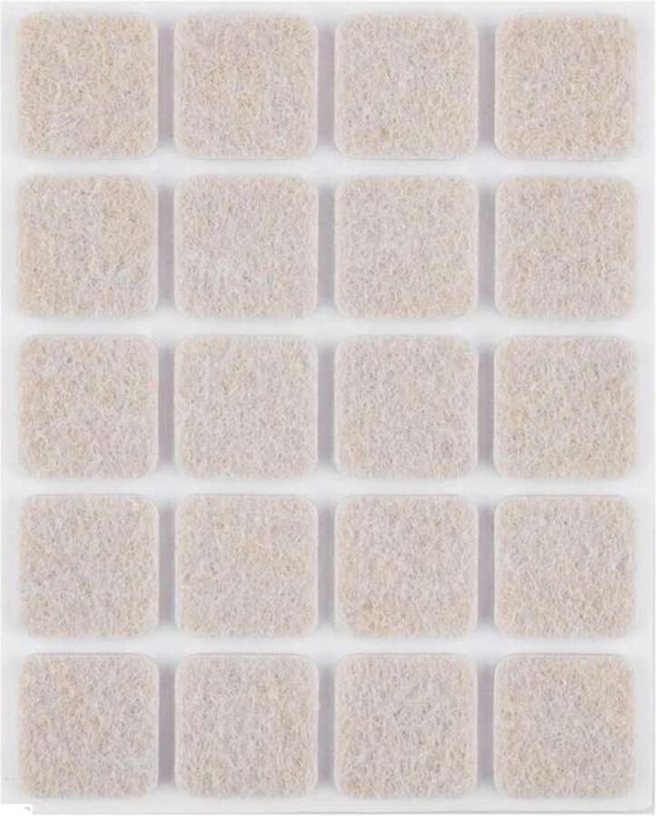 ABC-Led Zelfklevende viltjes vierkant – Lichtbruin – 20 x 20 mm – 20 stuks