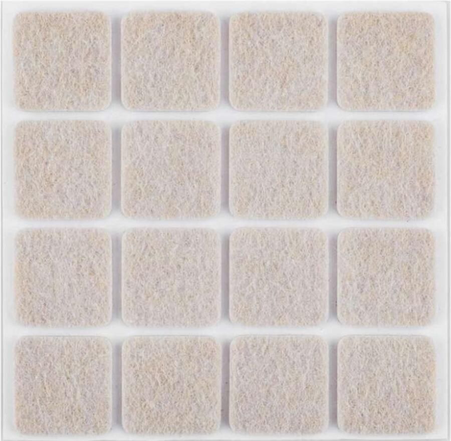 ABC-Led Zelfklevende viltjes vierkant – Lichtbruin – 25 x 25 mm – 16 stuks