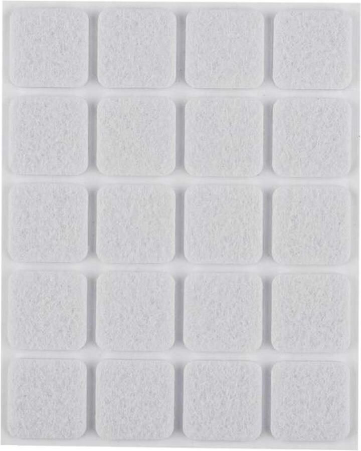 ABC-Led Zelfklevende viltjes vierkant – Wit – 20 x 20 mm – 20 stuks