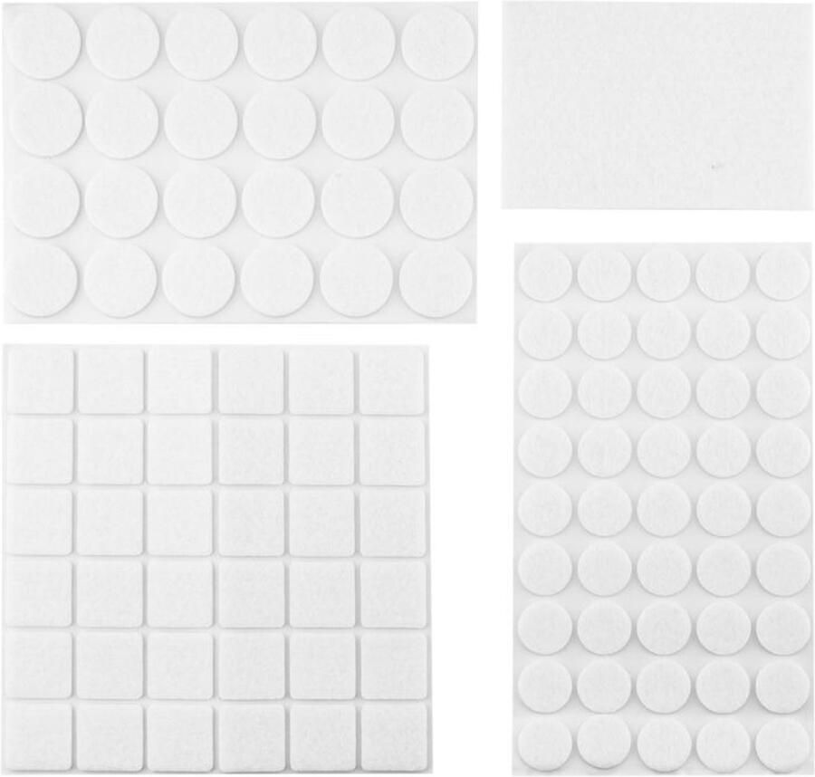 ABC-Led Zelfklevende viltjes wit – 106 stuks – 3 mm dik