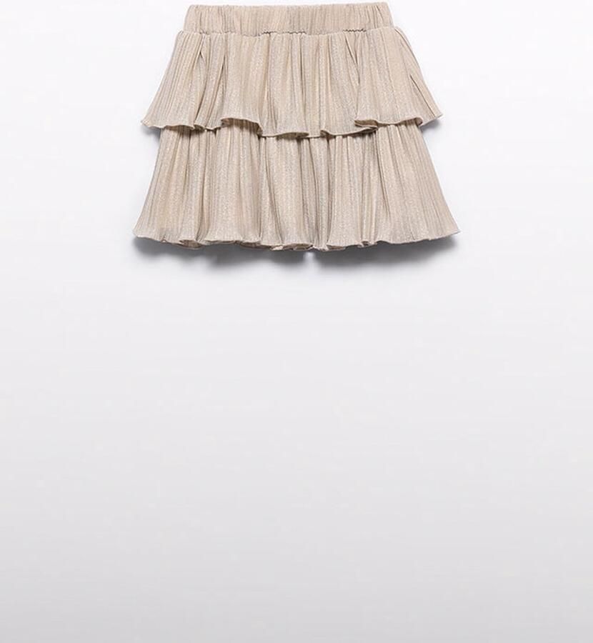 Abel & Lula Meisjes gebreid met plooien Goud