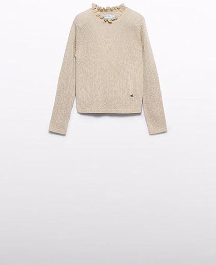 Abel & Lula winter sweater meisjes beige coltrui gebreid