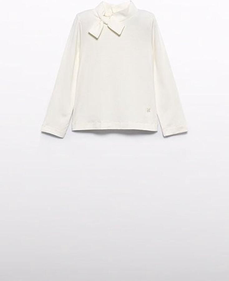 Abel & Lula winter sweater meisjes wit coltrui gebreid