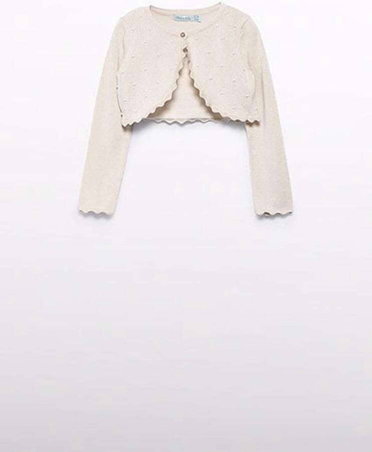 Abel & Lula Zomer vest gebreid meisjes natural wit