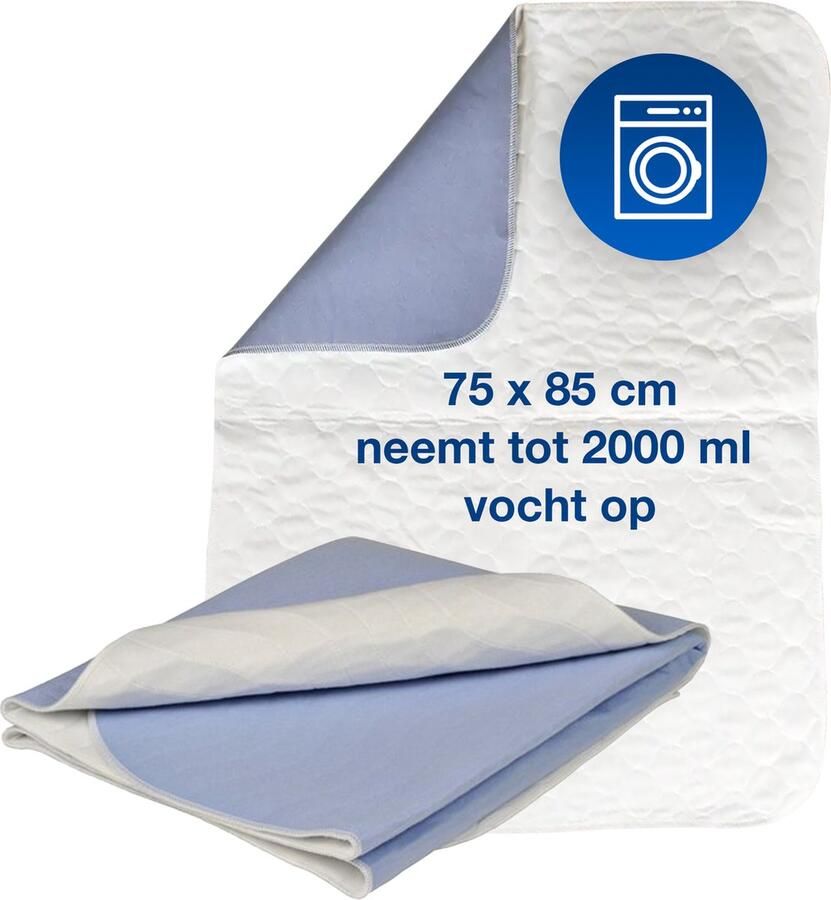 Abena Abri-Soft Wasbare Incontinentie Onderlegger 1 Incontinentie Matrasbeschermer Onderlegger voor op Bed 75 x 85 cm 2000 ml absorptie