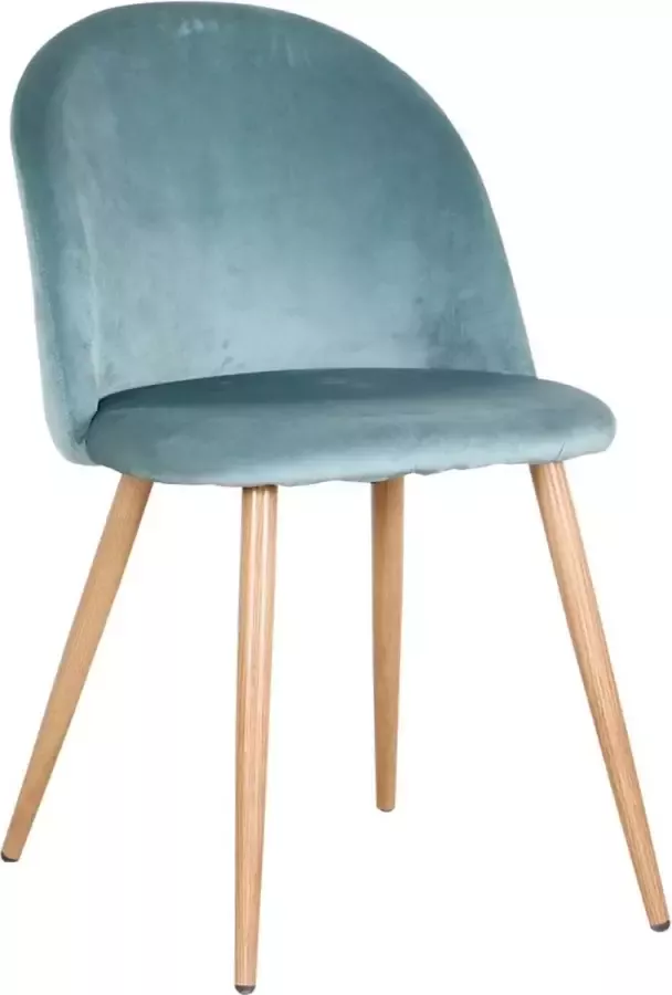 ABIR Manzibo Set van 4 stoelen Eetkamerstoel Met Fluwelen stof Velvet 4 Eetkamerstoelen Voor keuken of huiskamer Retro look Groen Volledige set