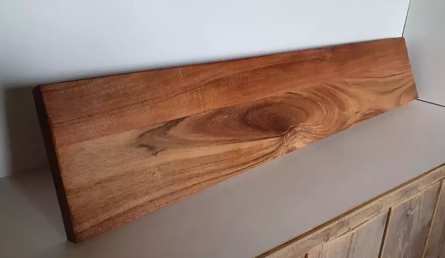 Absteigerhout Wandplank Acaciahout 70x19cm Transparante Lak Hardhout Muurplank Plank aan de Muur Industrieel Boekenplank Loft Landelijk Acacia Harder dan Eikenhout