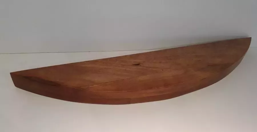 Absteigerhout Wandplank Mangohout Rond 90x19cm Transparante Lak muurplank Plank aan de Muur Industrieel Boekenplank Loft Landelijk Mango