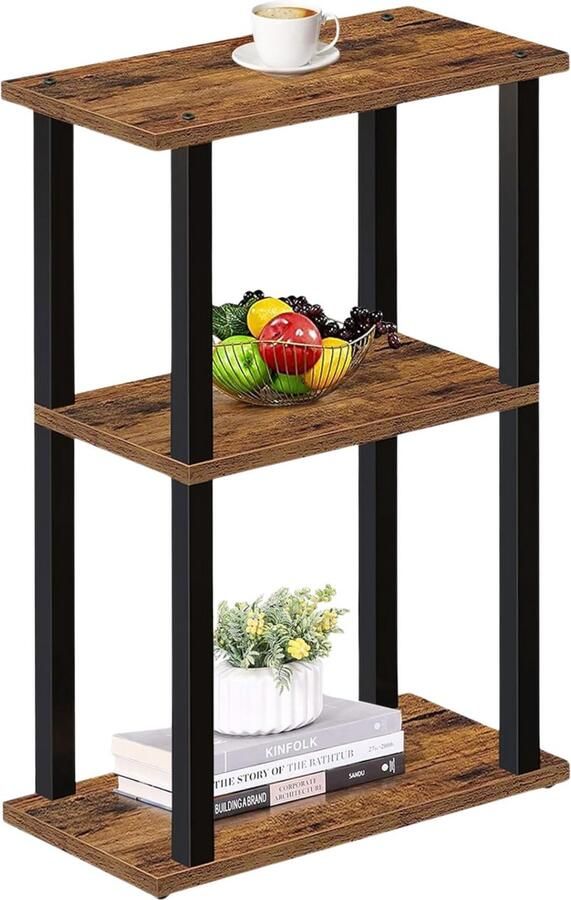 ACAZA Bijzettafel Tafeltje Vintage Bruin 40 x 20 x 58.5 cm (L x B x H) Tafel Industrieel Banktafel Bijzettafels