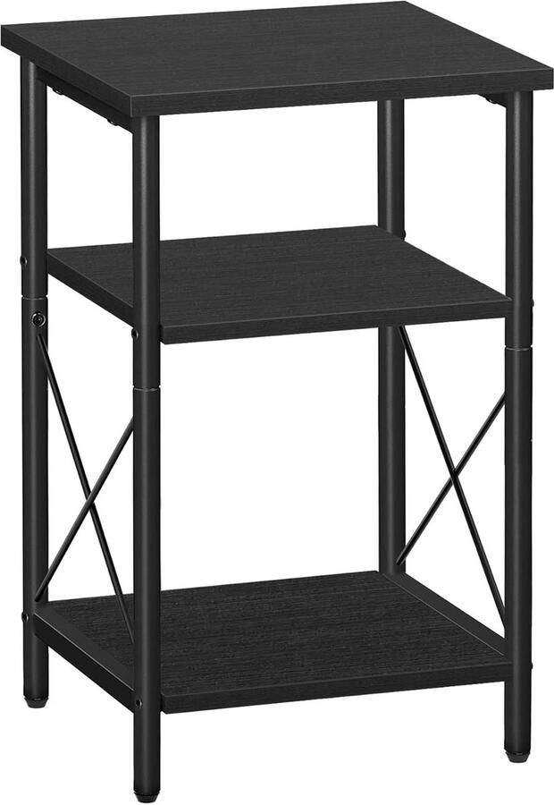 ACAZA Bijzettafel Tafeltje Zwart 34 x 30 x 60 cm (L x B x H) Nachtkastje Tafel Industrieel Banktafel Bijzettafels Bijzettafel zwart Bijzettafel hout Houten Bijzettafel