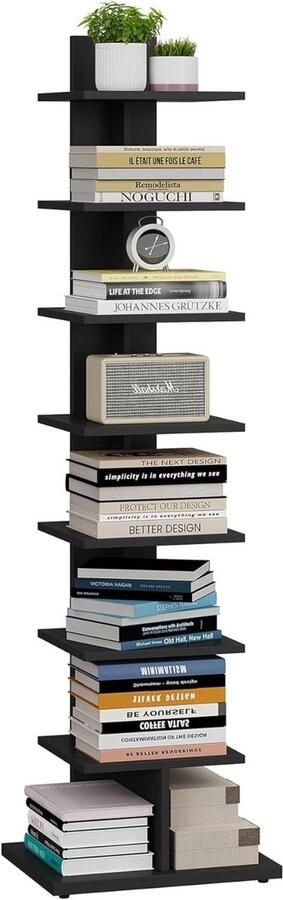 ACAZA Boekenkast Boekenrek 121.5 x 34 x 26.5 cm Hout Zwart