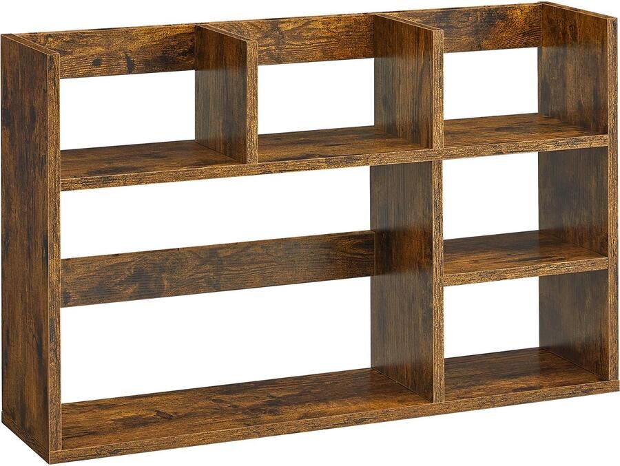 ACAZA Boekenkast Opbergkast Boekenrek 80 x 20 x 50 cm Flexibel Plaatsbaar Vintage Bruin