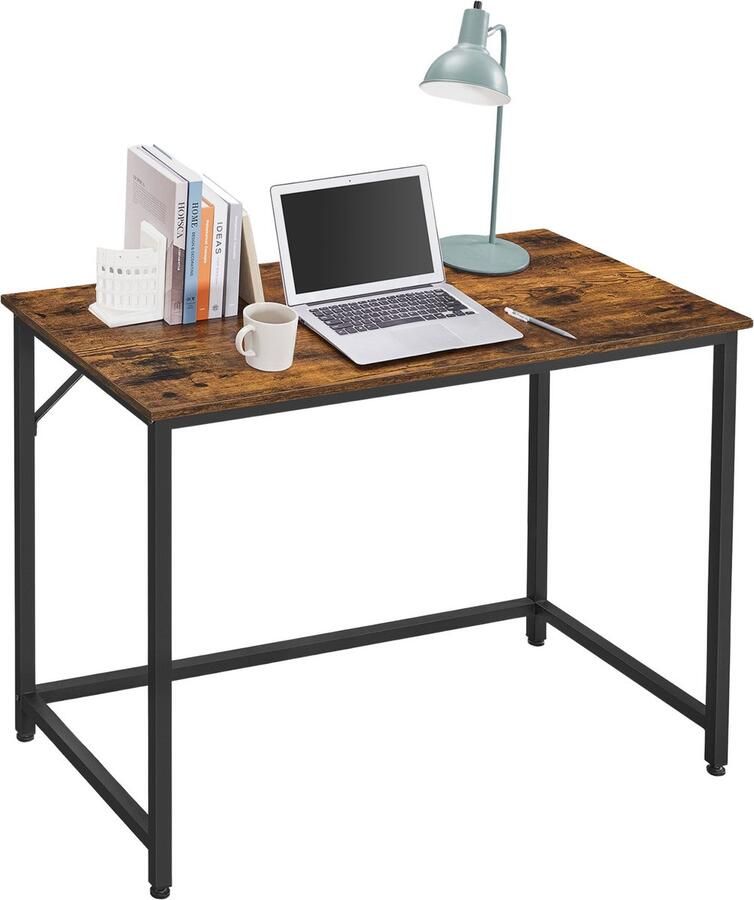 ACAZA Bureau Computertafel Vintage Bruin 100 x 50 x 75 cm (B x D x H) Laptoptafel Desk Bureautafel Computer Tafel Laptop tafel Bureau Zwart en Vintage Bruin Bureau Tafel Computerbureau Bureau hout Computer Bureau - Foto 3