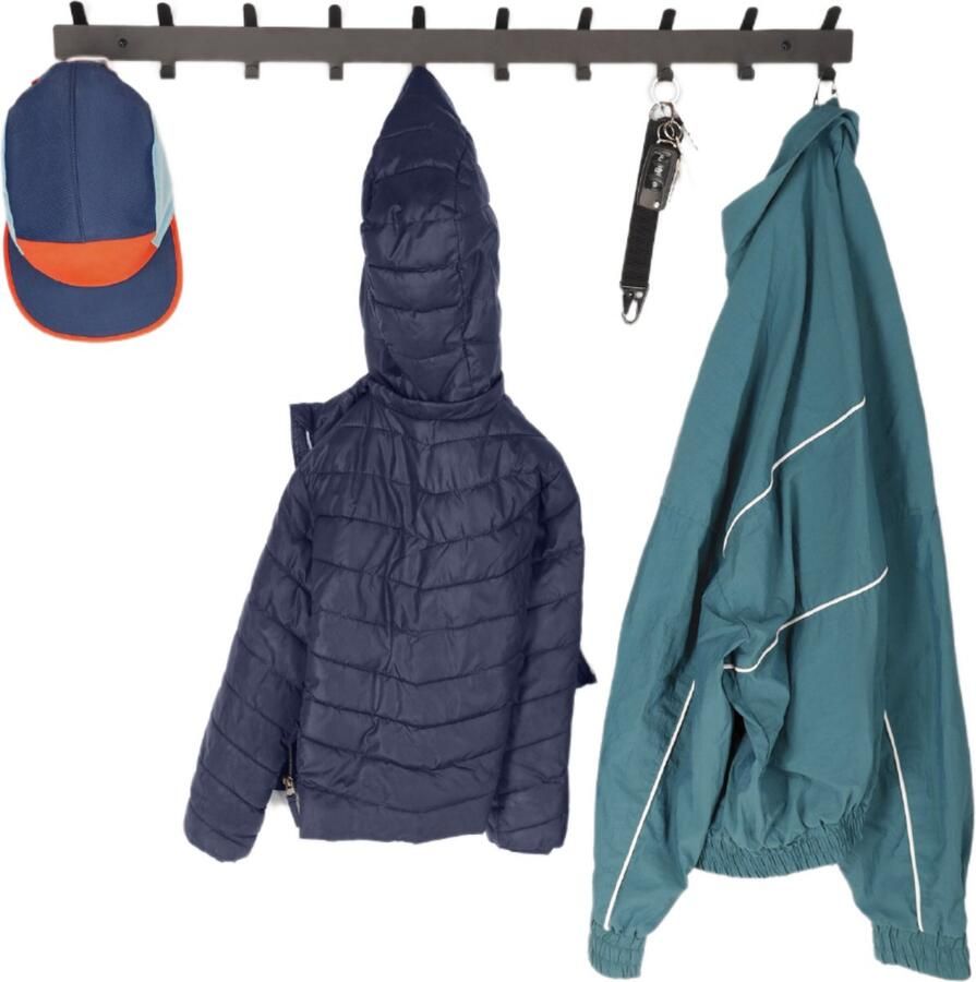 ACAZA Kapstok Wandkapstok Kapstok Hangend 20 Haken 79 cm Metaal Zwart - Foto 2