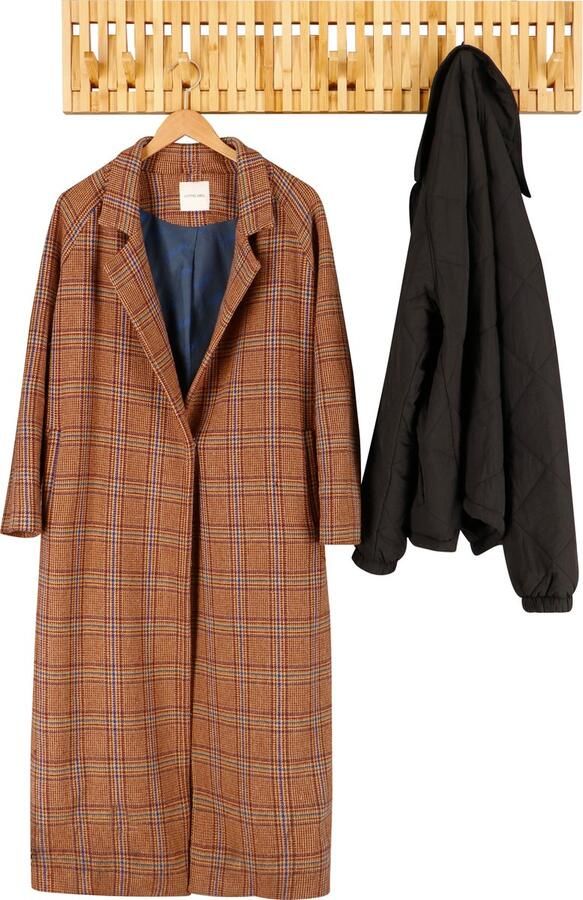 Acaza Kapstok Wandkapstok Kapstok met 28 verstelbare Haken voor in Gang Woonkamer Slaapkamer Badkamer 87 cm lengte Bamboe - Foto 2