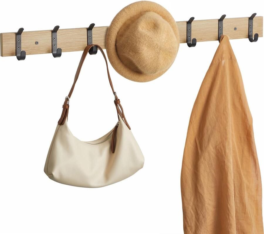 ACAZA Kapstok 16 haken 88 cm Lichte Eik Kleur Kapstok Hangend Muurkapstok Wand Kapstok Muurkapstok Hout
