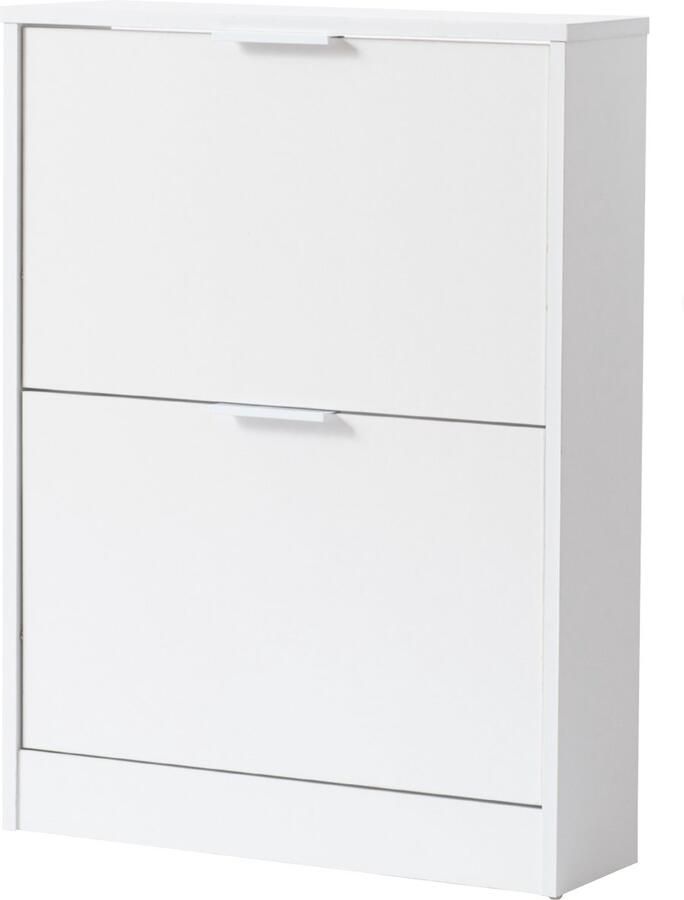 ACAZA Schoenenkast Schoenenrek Schoenenkast Met Deuren 58.5 x 17 x 77.5 cm Wit