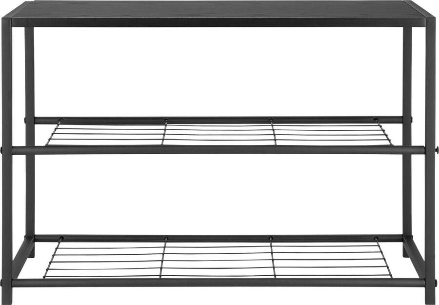 ACAZA Schoenenrek 2 Lagen 6 tot 8 Paar Schoenen Zwart 43 cm x 63 cm x 30 cm schoenenbank schoenenrek zwart schoenenrek metaal - Foto 2