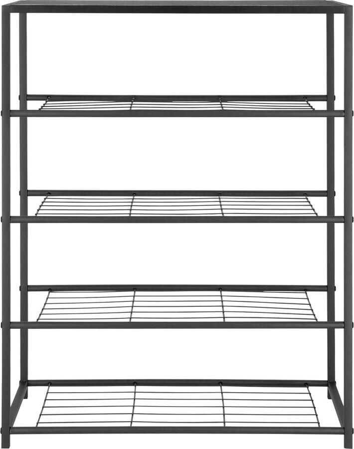 ACAZA Schoenenrek 4 Lagen 12 tot 15 Paar Schoenen Zwart 83 cm x 63 cm x 30 cm schoenenbank schoenenrek zwart schoenenrek metaal - Foto 2