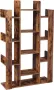 Acaza Boekenkast met boeken Planken boomvorm staand 13 vakken opberg Kast met afgeronde hoeken vintage bruin - Thumbnail 1