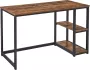 Merkloos Bureau VIERI met 2 Legplanken Kantoormeubel Zwart Metalen Frame en Bruin Vintage Hout - Thumbnail 1