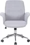 Acaza Bureaustoel in Kuipvorm in Hoogte Verstelbare Computerstoel op Wielen Belastbaar tot 120 kg Grijs - Thumbnail 1