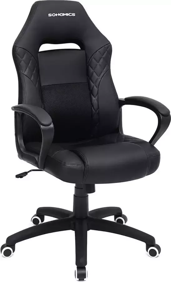 Acaza Comfortabele bureaustoel zachte gaming chair zwart