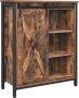 Acaza Dressoir Boeken Kast met Schuifdeur en verstelbare Planken industriële stijl vintage bruin-zwart - Thumbnail 2