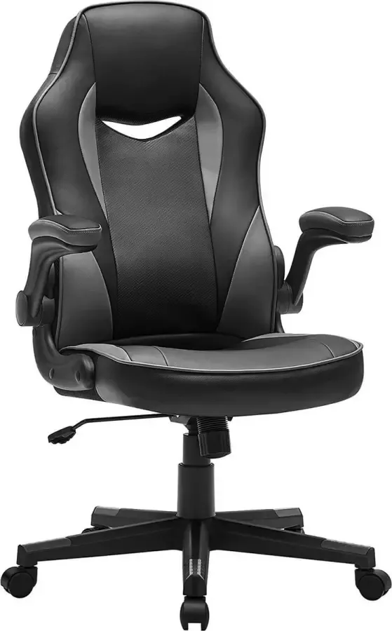 Acaza Gaming Chair Ergonomische Bureaustoel Computerstoel in Hoogte Verstelbaar Belastbaar tot 150 kg PU-imitatieleer Kantoor Thuis Zwart
