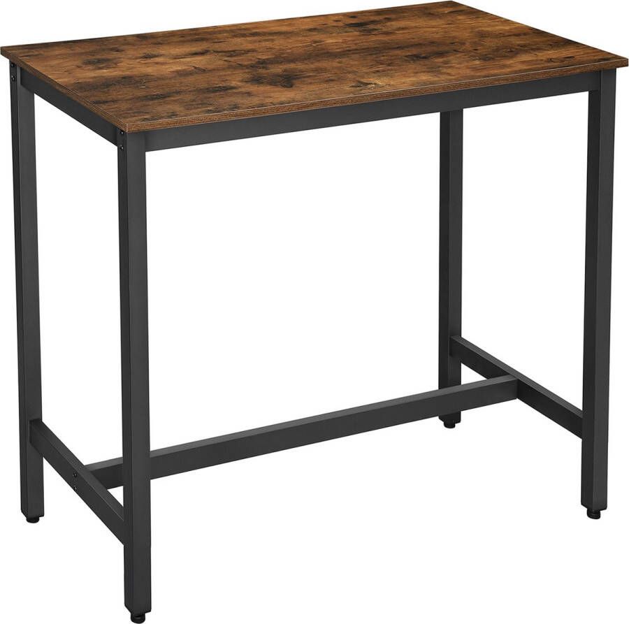 Acaza Bartafel Keukentafel 120 x 60 x 105 cm (L x B x H) Vintage Bruin Zwart Bartafel Keuken Bartafels Keuken Tafel