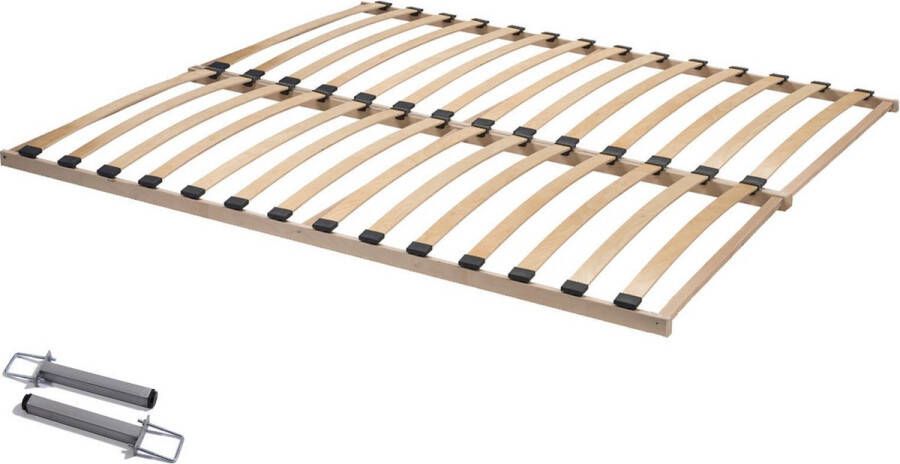 ACAZA Lattenbodem Set van 2 160 x 200 cm Bedbodem Flex Basic Beukenhout Lattenbodem 160x200