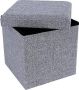 Acaza Opvouwbare Opberg Poef Voetenbank Met Opbergruimte Opbergbox Hocker Zitkist Grijs 38 cm Hoog en 38 cm Breed - Thumbnail 1