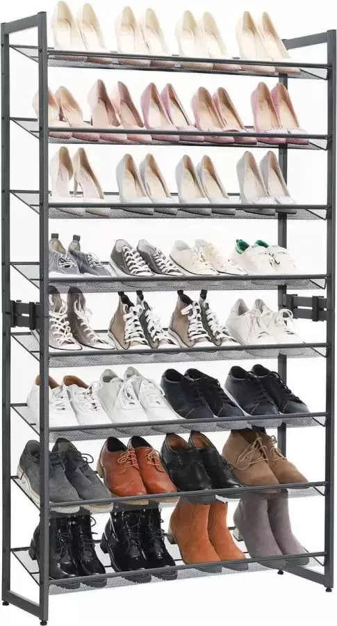 Acaza Schoenenrek met 8 niveaus 32 tot 40 paar schoenen grijs