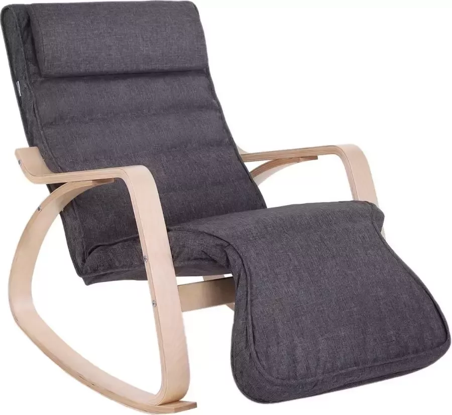 Acaza Schommelstoel ter Relaxatie dankzij 5 Verstelbare Standen Niet-elektrisch Tot 150 kg Grijs