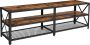 Acaza TV Kast TV-tafel Lowboard voor TV's tot 70 inch TV Meubel met Niveaus stalen Frame vintage Bruin Zwart - Thumbnail 2