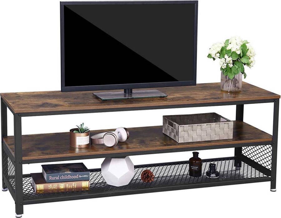 Acaza TV Meubel TV Standaard TV Meubel Industrieel 140 cm Vintage Bruin TV meubel hout