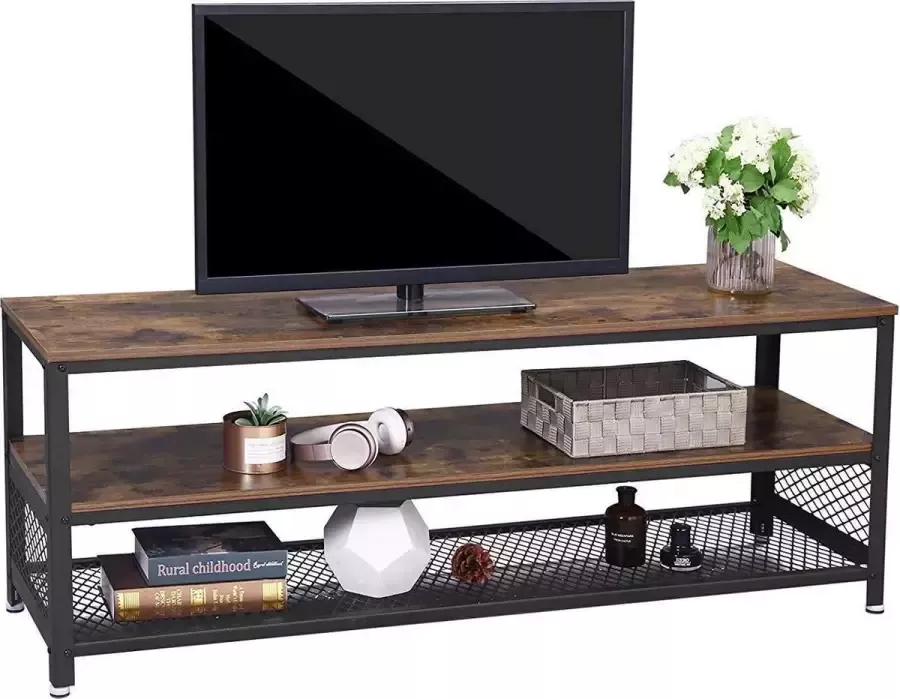 Acaza TV Meubel Industriële Stijl Tv Standaard met 3 Niveaus 140 cm