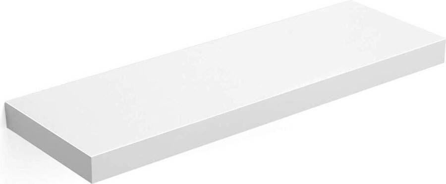 Acaza Zwevende Boekenplank Rechthoekige Wandplank 60 cm Lang Wit