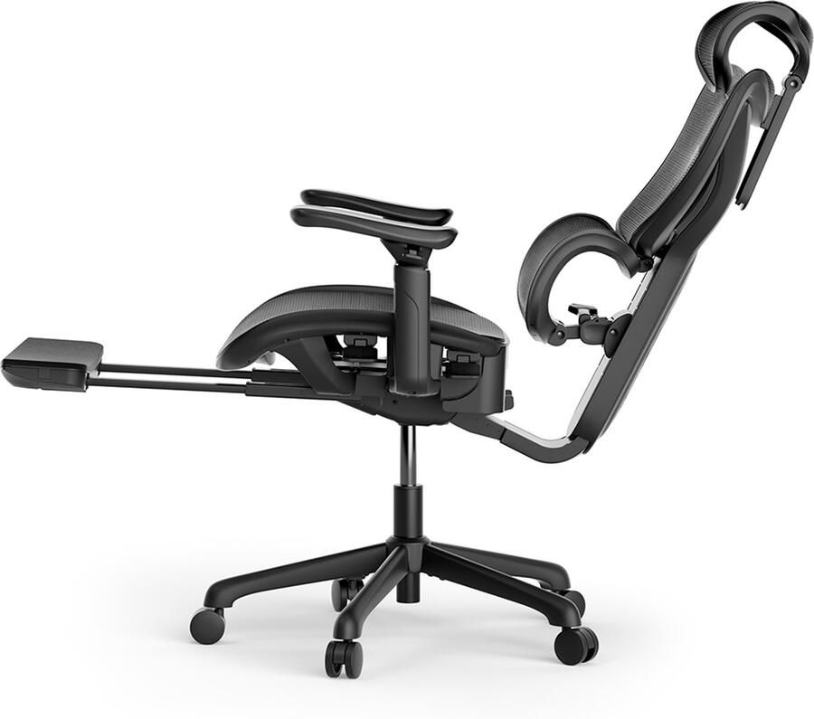 ACGAM CG-5245M Ergonomische gaming-bureaustoel (2025 NIEUW) computerstoel met voetsteun 3D-verstelbare armleuningen verstelbare lendensteun en hoofdsteun verstelbare zitdiepte draagvermogen tot 136 kg zwart - Foto 2