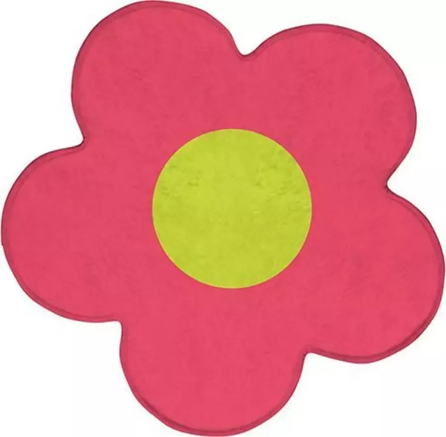 Achoka Vloerkleed Bloem Vloerkleed kinderkamer Carpet Ø 75 cm Extra zacht Roze