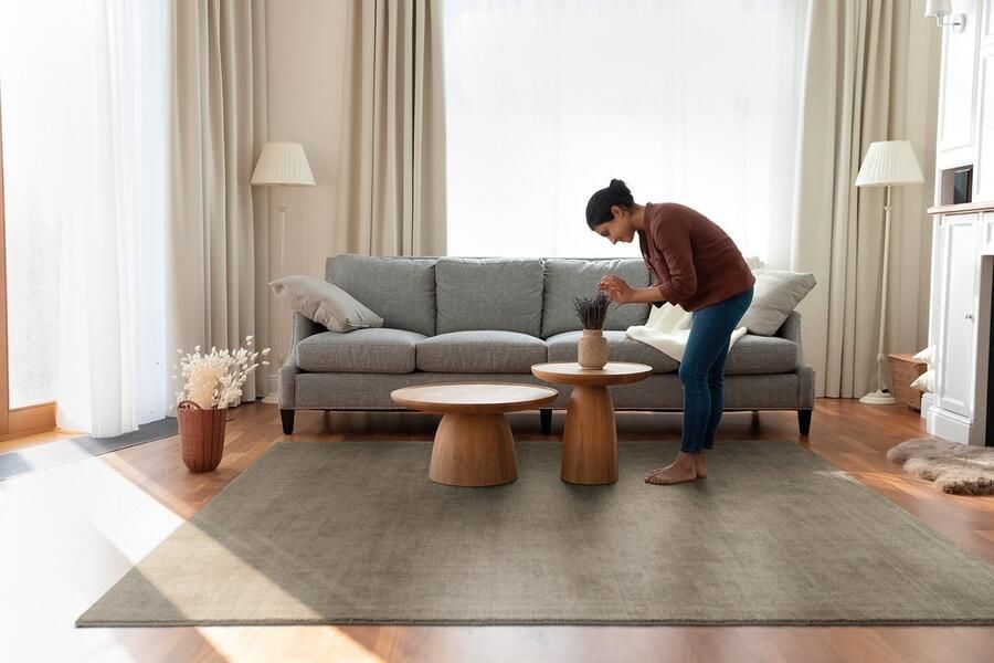 Acsento Corfu Sage Vloerkleed 240 x 340 cm Taupe Rectangular Nylon Dining room Living room Plain Modern