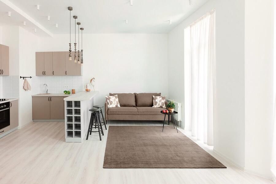 Acsento Corfu Taupe Vloerkleed 200 x 290 cm Brown Rectangular Nylon Dining room Living room Plain Country Modern