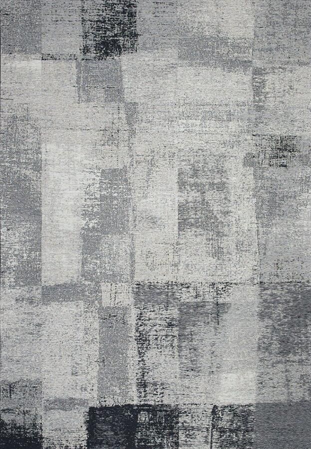 Acsento Ecstasy Grey Vloerkleed 160 x 230 cm Grijs Rectangular Polypropylene Eetkamer Woonkamer Keuken Terrace Geometrisch Buitentapijten Industriëel Modern