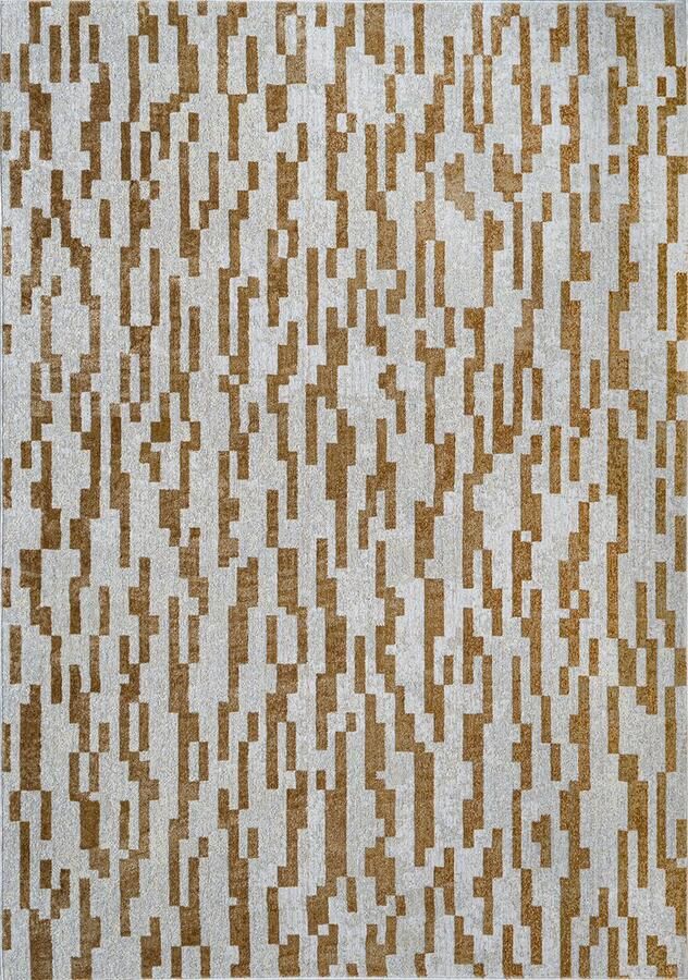 Acsento JuraBeigeOchre7 Vloerkleed 160 x 230 cm Oranje Grijs Rectangular Polyester Woonkamer Slaapkamer Eetkamer Geometrisch Modern Design - Foto 2