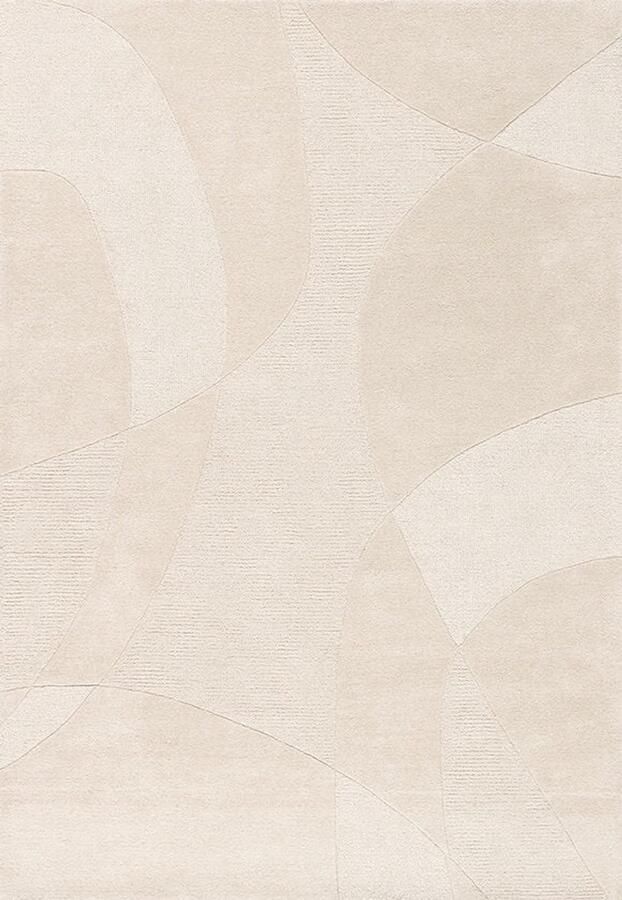 Acsento Piana Off Vloerkleed 160 x 230 cm Ivory Rectangular Wool Dining room Living room Geometric Scandinavian Modern